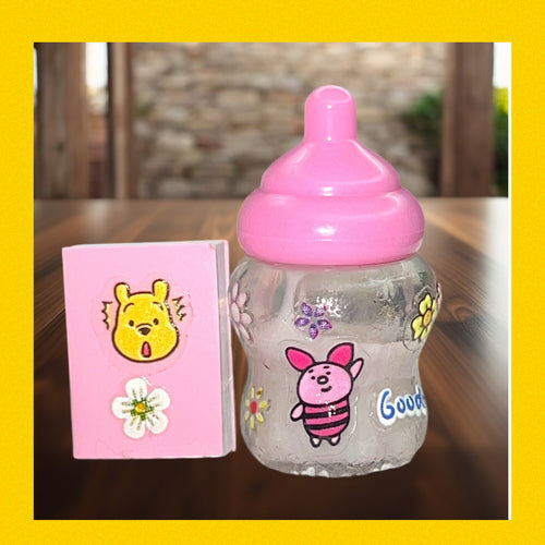 Bottle & a book Disappearing milk bottle. Micro mini in size. Watch baby drink